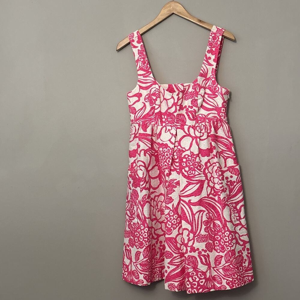 Vanessa Virginia Cotton Garden Party Shift Dress Size 2 Pink ANTHROPOLOGIE